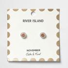 River Island Womens November Birthstone Stud Earrings