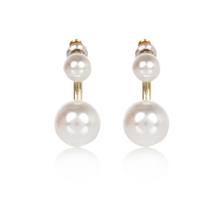 River Island Womens Faux Pearl Front And Back Earrings