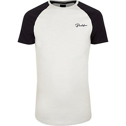 River Island Mens Black Prolific Muscle Fit Raglan T-shirt