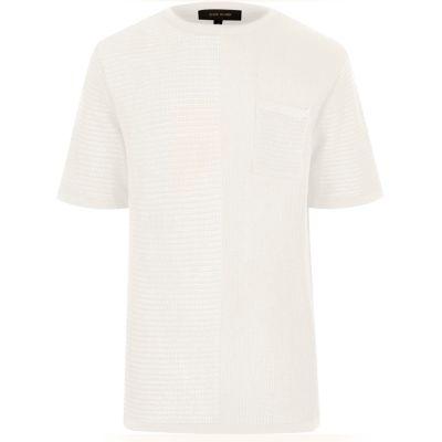 River Island Mens Spliced Knitted Oversized Top