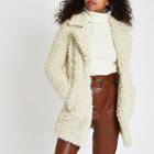 River Island Womens Shearling Faux Fur Longline Jacket