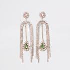 River Island Womens Gold Tone Split Gem Drop Earrings