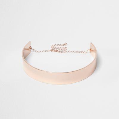 River Island Womens Rose Gold Metal Choker