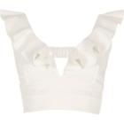 River Island Womens White Frill Front Plunge Bralet