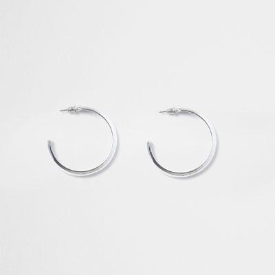 River Island Womens Silver Tone Chunky Hoop Earrings
