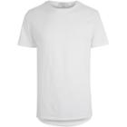 River Island Menswhite Elongated Curved Hem T-shirt