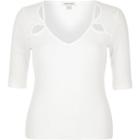 River Island Womens White Cut-out Top