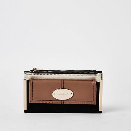 River Island Womens Oval Ri Branding Fold Out Purse