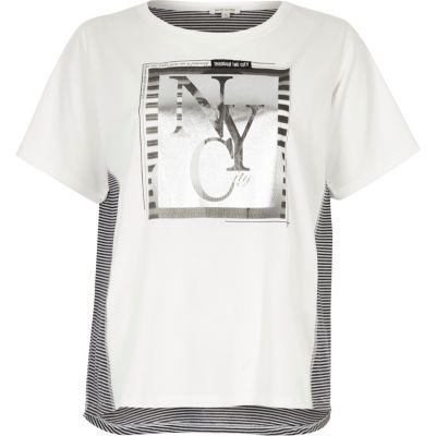 River Island Womens Foil Print Short Sleeve T-shirt