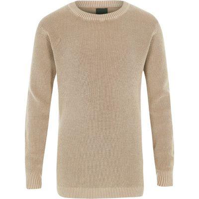 River Island Mens Boys Washed Waffle Knit Jumper