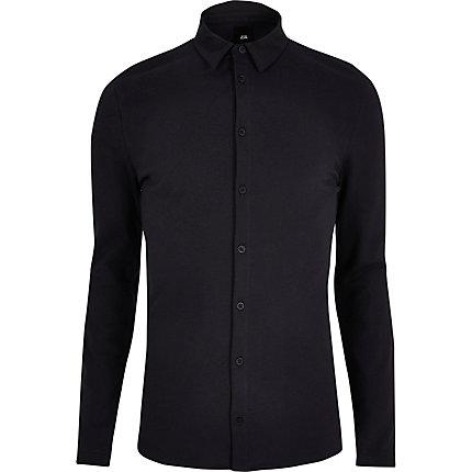 River Island Mens Button Through Muscle Long Sleeve Shirt