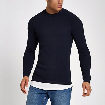River Island Mens Ri Studio Crew Neck Muscle Fit Sweater