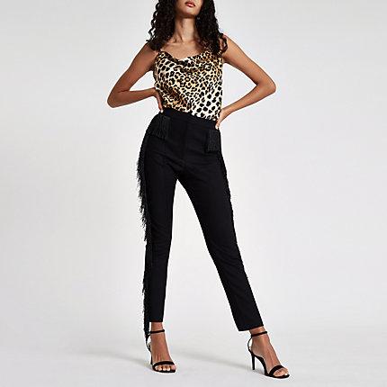 River Island Womens Fringed Skinny Fit Pants