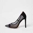 River Island Womens Mesh Rhinestone Pump