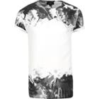 River Island Mens White Mono Camo Fade Print T-shirt