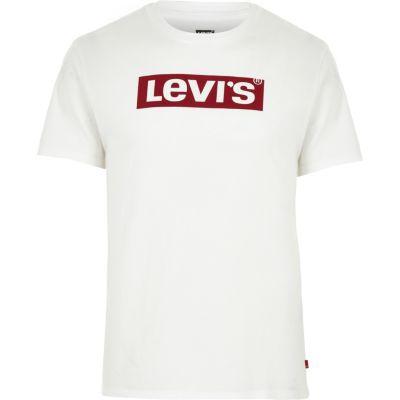 Mens Levi's White Chest Logo Crew Neck T-shirt