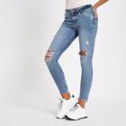 River Island Womens Amelie Skinny Mid Rise Rip Jeans