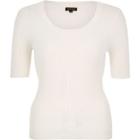 River Island Womens Knit Ribbed Scoop Neck Top