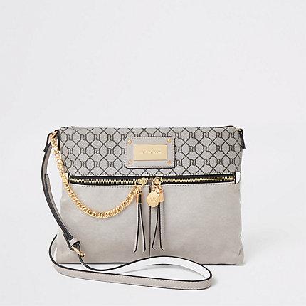 River Island Womens Ri Monogram Messenger Cross Bag