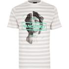 River Island Mens White Stripe 'vanguard' Slim Fit T-shirt