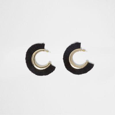 River Island Womens Tassel Hoop Earrings