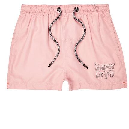 River Island Mens Superdry Logo Swim Shorts