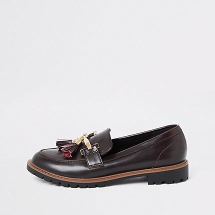 River Island Womens Wide Fit Tassel Flat Loafer