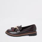 River Island Womens Wide Fit Tassel Flat Loafer