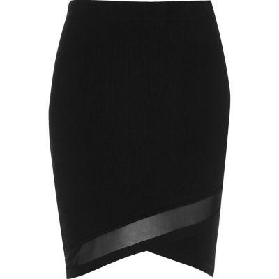 River Island Womens Knit Mesh Panel Mini Skirt