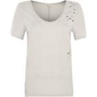 River Island Womens Distressed Scoop Neck T-shirt