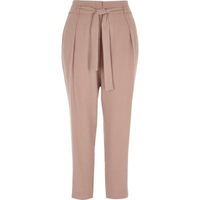 River Island Womens Tapered Tie Waist Trousers