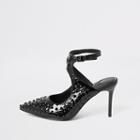 River Island Womens Studded Cut Out Wide Fit Court Shoe