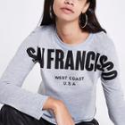 River Island Womens 'san Francisco' Raw Hem Sweatshirt