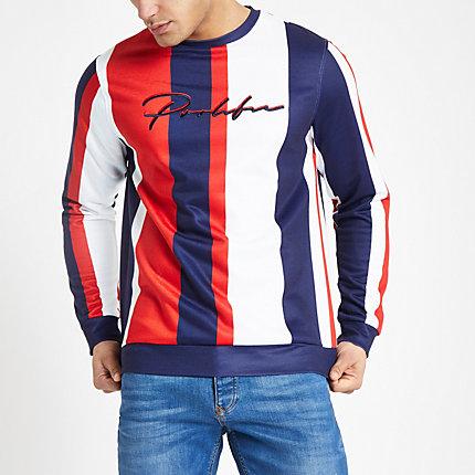 River Island Mens 'prolific' Stripe Slim Fit Sweatshirt