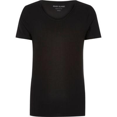 River Island Mens Scoop V-neck Muscle Fit T-shirt