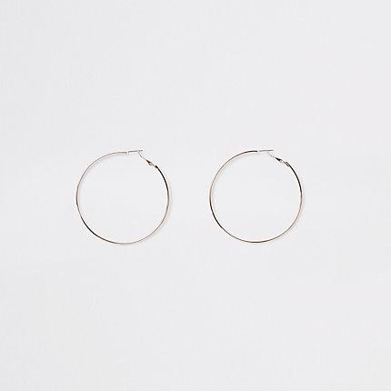 River Island Womens Rose Gold Color Hoop Earrings