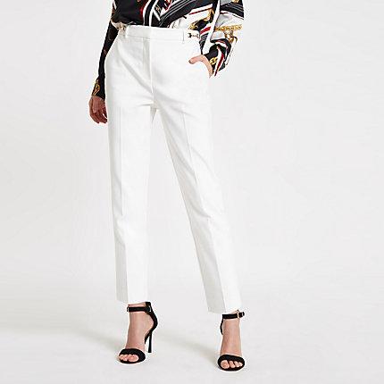 River Island Womens White Snaffle Cigarette Pants