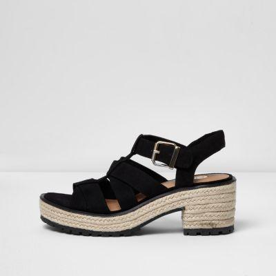 River Island Womens Strappy Espadrille Block Heel Sandals
