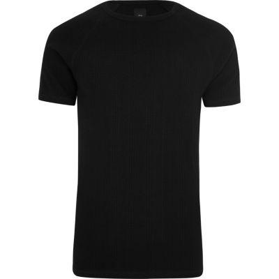 River Island Mens Jacquard Short Sleeve Slim Fit T-shirt