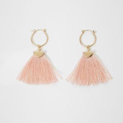 River Island Womens And Gold Tone Tassel Hoop Earrings