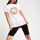 River Island Womens White 'luxe' Print Boyfriend T-shirt