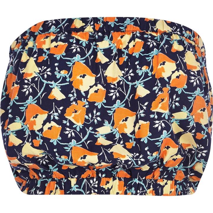 River Island Womens Floral Bandeau Crop Top