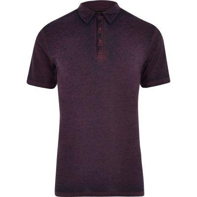 River Island Mens Burnout Jersey Slim Fit Polo Shirt
