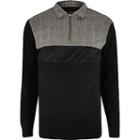 River Island Mens Slim Fit Check Blocked Polo Shirt