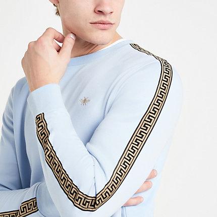 River Island Mens Wasp Embroidered Slim Fit Sweatshirt