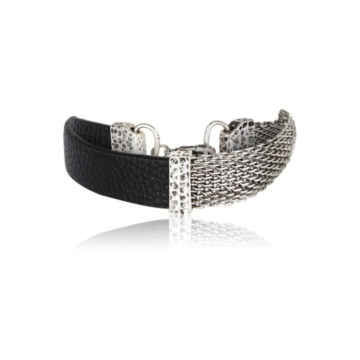 River Island Mensblack Mesh Cuff