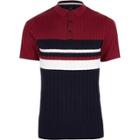 River Island Mens Block Stripe Muscle Fit Polo Shirt