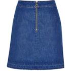 River Island Womens Bright Zip Denim Skirt