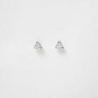 River Island Womens Silver Tone Diamante Triangle Stud Earrings