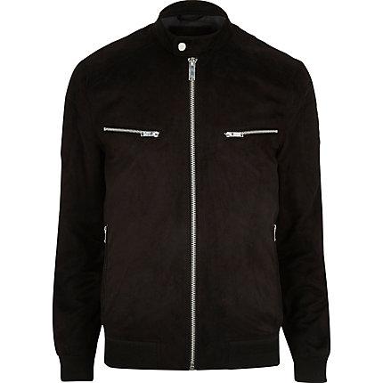 River Island Mens Big And Tall Faux Suede Racer Jacket